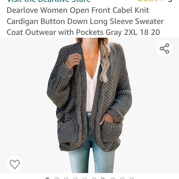 Chunky Knit Cardigan in Gray - Picture 6 of 7